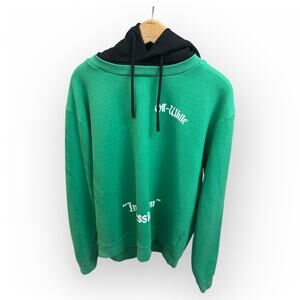 Off-White "Impressionism" Hoodie Sweatshirt (Green) (Size XL)